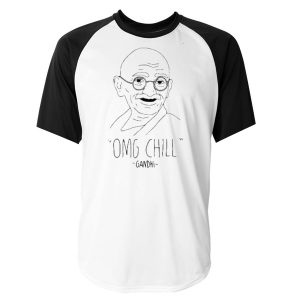 omg chill gandhi raglan unisex T-shirt