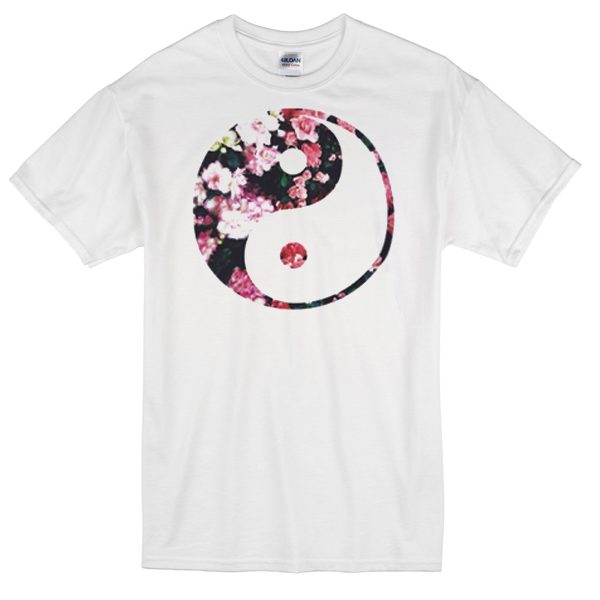 Yin yang flower art T-shirt
