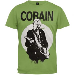 kurt cobain standing guitar photo t-shirt