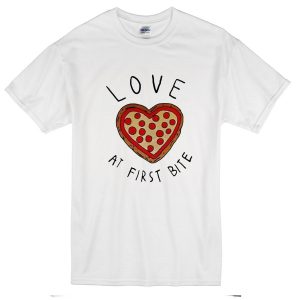 Love at First Bite Pizza Heart T-Shirt