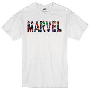 marvel heroes white T-shirt
