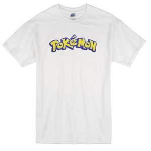 Pokemon Font white T-shirt