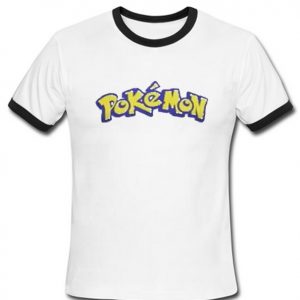 Pokemon font black ringer T-shirt