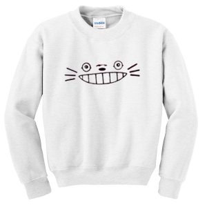 smiling cat face sweatshirt