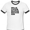 mike lucas dustin eleven will unisex ringer t-shirt