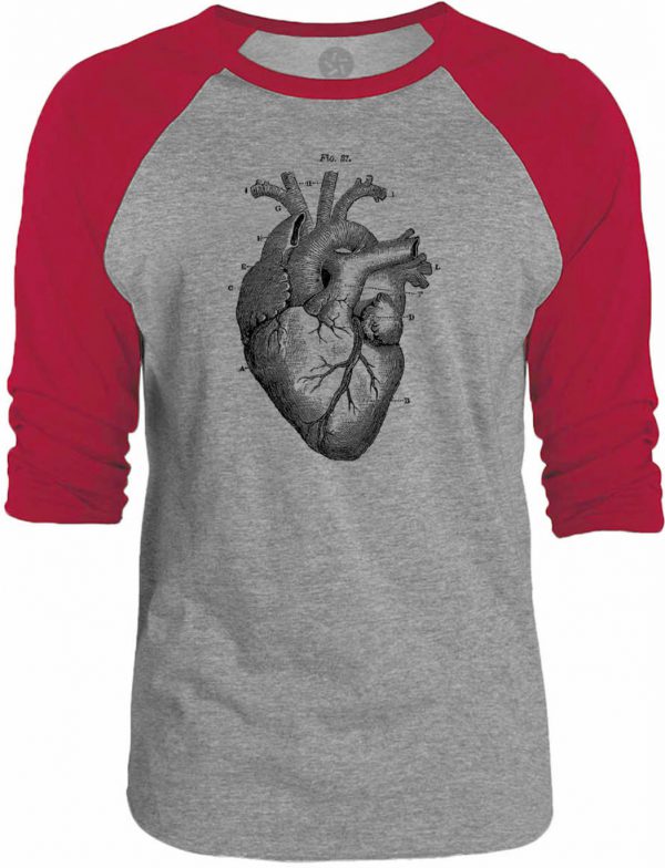 big texas heart anatomy raglan t-shirt