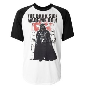 the dark side made me do it raglan t-shirt
