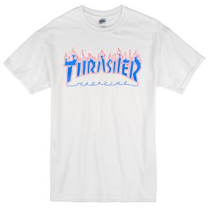 Thrasher red flame blue font T-shirt