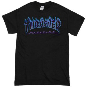 Thrasher Blue flame black T-shirt