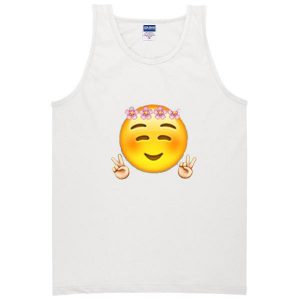 Cute Peace Sign Emoji Tanktop