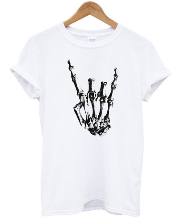 Skeleton Rock Hand T-shirt