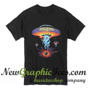 Boston Rock Band Classic Spaceship Distressed T Shirt