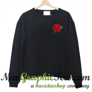 Rose Pocket Print Sweatshirt