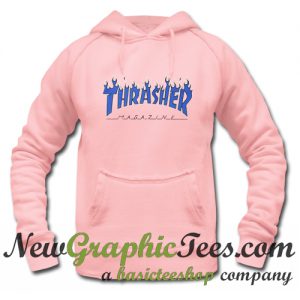 Thrasher Flame Logo Blue Hoodie