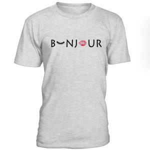 Bonjour Eyelashes Red Lips Tshirt