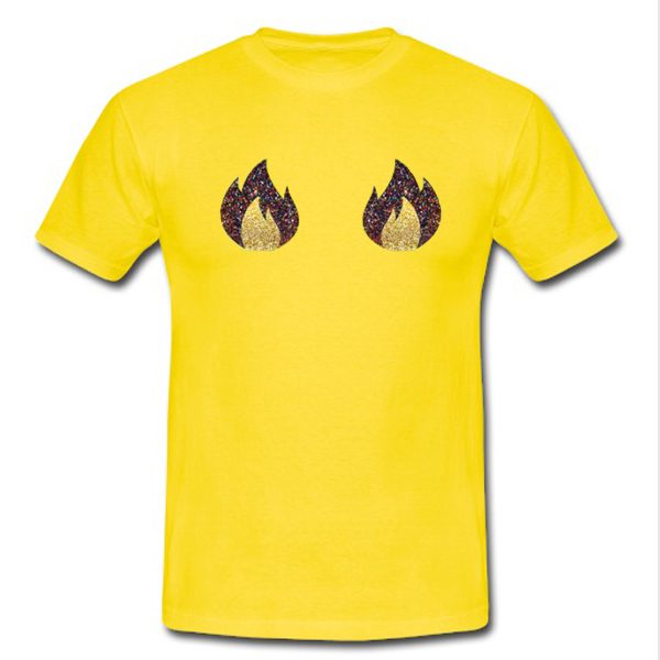 Boob Glitter Fire T Shirt