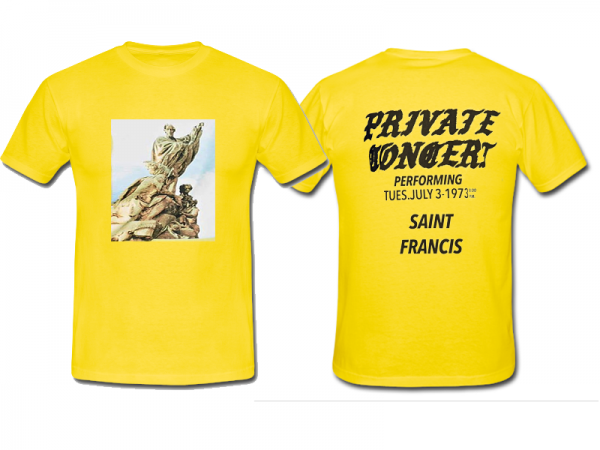 Private Concert Graphic Saint Francis Statue T Shirt Twoside