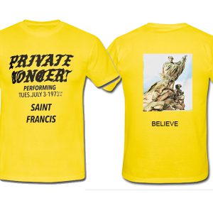 Private Concert Graphic Saint Francis Statue T Shirt Twoside