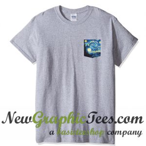 Vincent Van Gogh Starry Night Pocket T Shirt