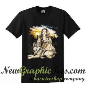 90s Native American Wolf Vintage T Shirt