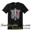 Halloween Skeleton Rib Cage Heart T Shirt