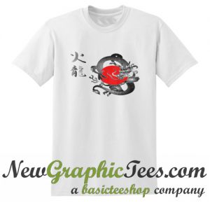 Japan Flag Fire Dragon T Shirt