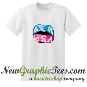 Made In USA Lips Graphic T Shirt