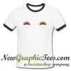 Rainbow With Clouds Ringer Shirt
