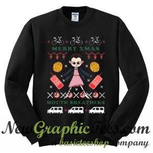 Merry Christmas Mouth Breathers Stranger Things Sweatshirt