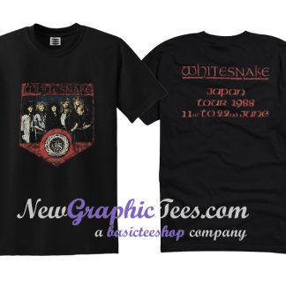 Vintage 1987 Whitesnake Japan Tour T Shirt Twoside