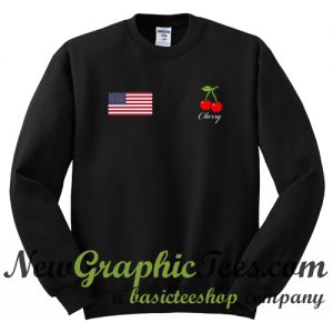 American Flag And Cherry Sweatshirt