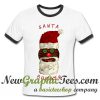 Santa Burger Christmas Ringer Shirt