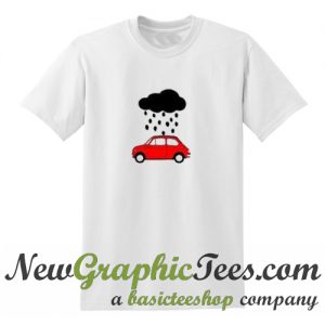 Rain Fiat 500 Red Car T Shirt