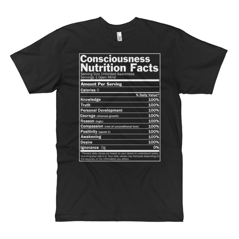Consciousness Nutrition Facts T-shirt - newgraphictees.com ...