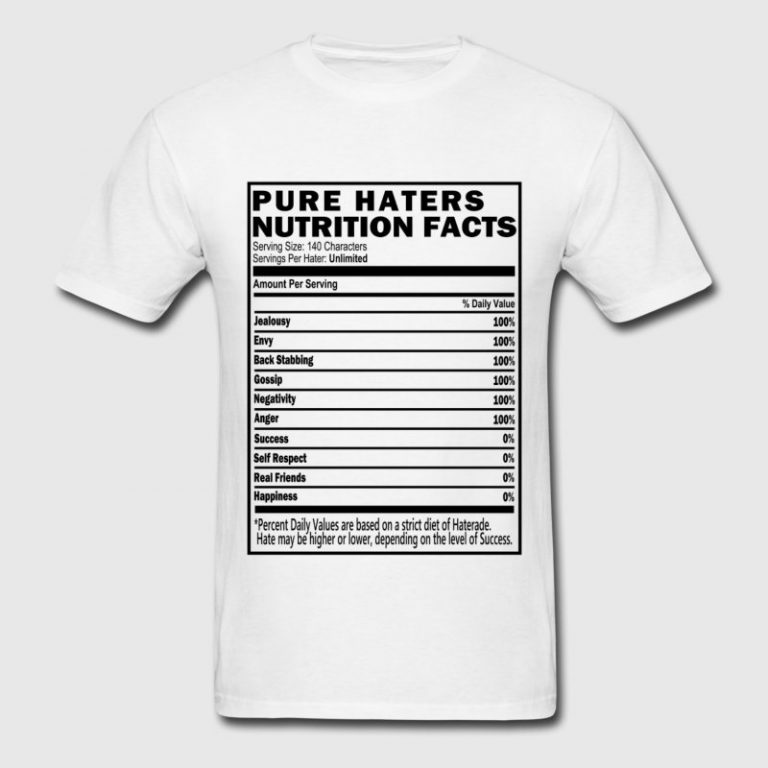 Haters Nutrition Facts T-Shirt - newgraphictees.com Haters Nutrition ...