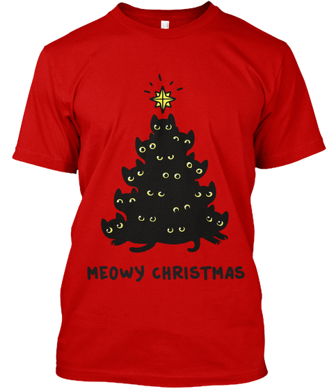 Meowy Christmas T Shirt - newgraphictees.com Meowy Christmas T Shirt