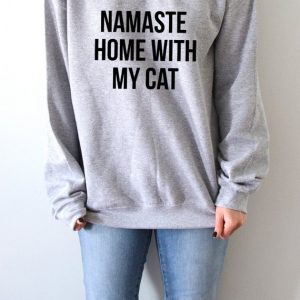 Namaste Home With My Cat Sweatshirt