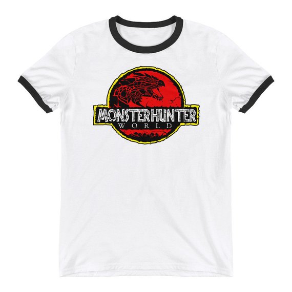 Monster Hunter Jurassic park parody Ringer T-Shirt