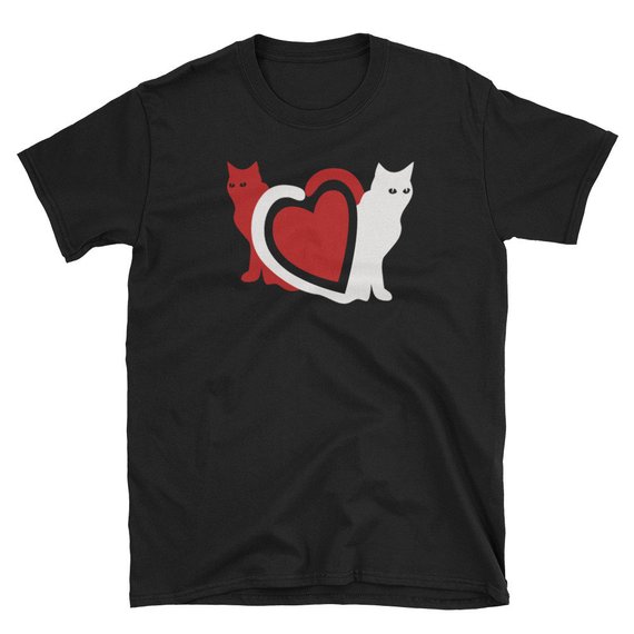 Cute Cat Heart T Shirt - newgraphictees.com Cute Cat Heart T Shirt