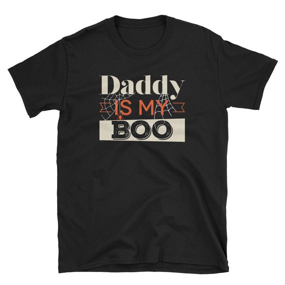 Daddy Is My Boo Ghost Spider Web Halloween Unisex T Shirt