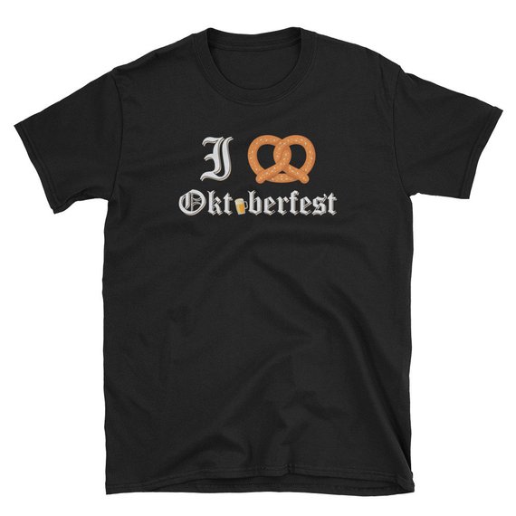 I Love Oktoberfest Pretzel Heart Unisex T Shirt