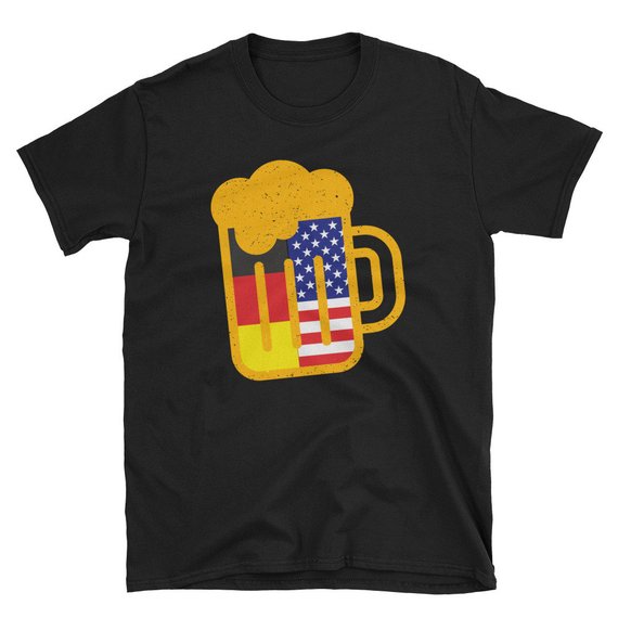 Oktoberfest Distressed American Flag USA German Flag T Shirt