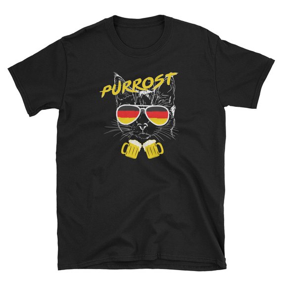 Purrost Beer Drinking Cat Oktoberfest Unisex T Shirt