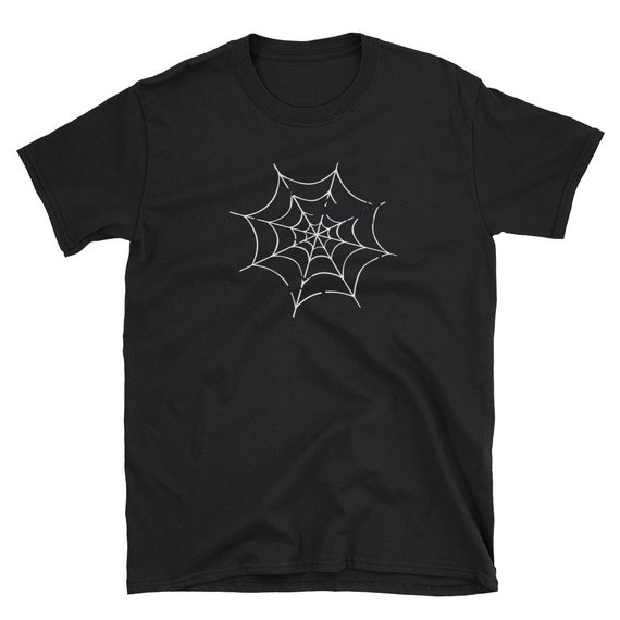 Spider Web And Bats Spooky Halloween Unisex T Shirt