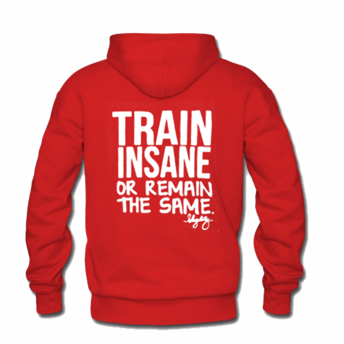 Train insane or remain the same hoodie back