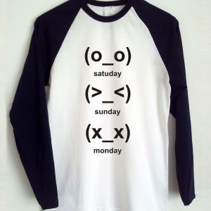 Cute Emoji Days Raglan Long Sleeve Shirt