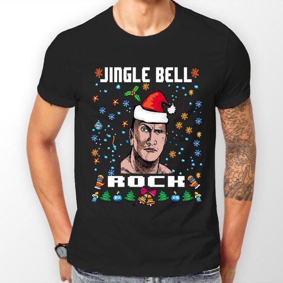 Jingle Bell Rock Dwayne Johnson Funny Ugly Christmas T Shirt
