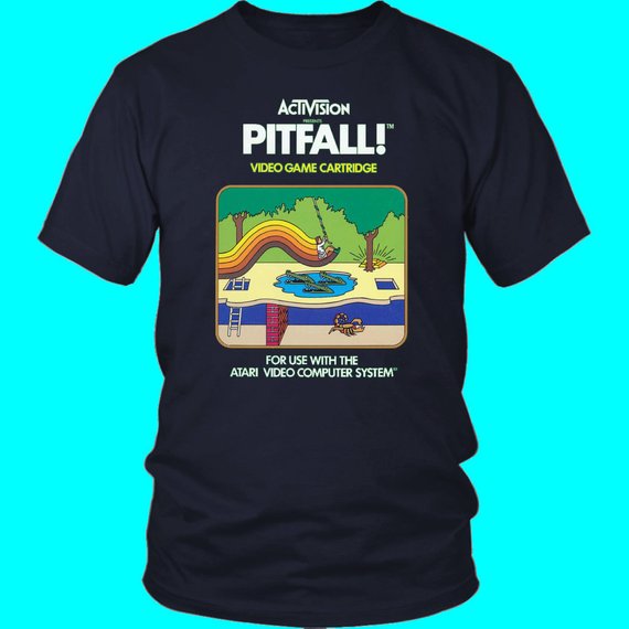 Pitfall! Atari 2600 Retro Vintage Video Game Box Art T-Shirt