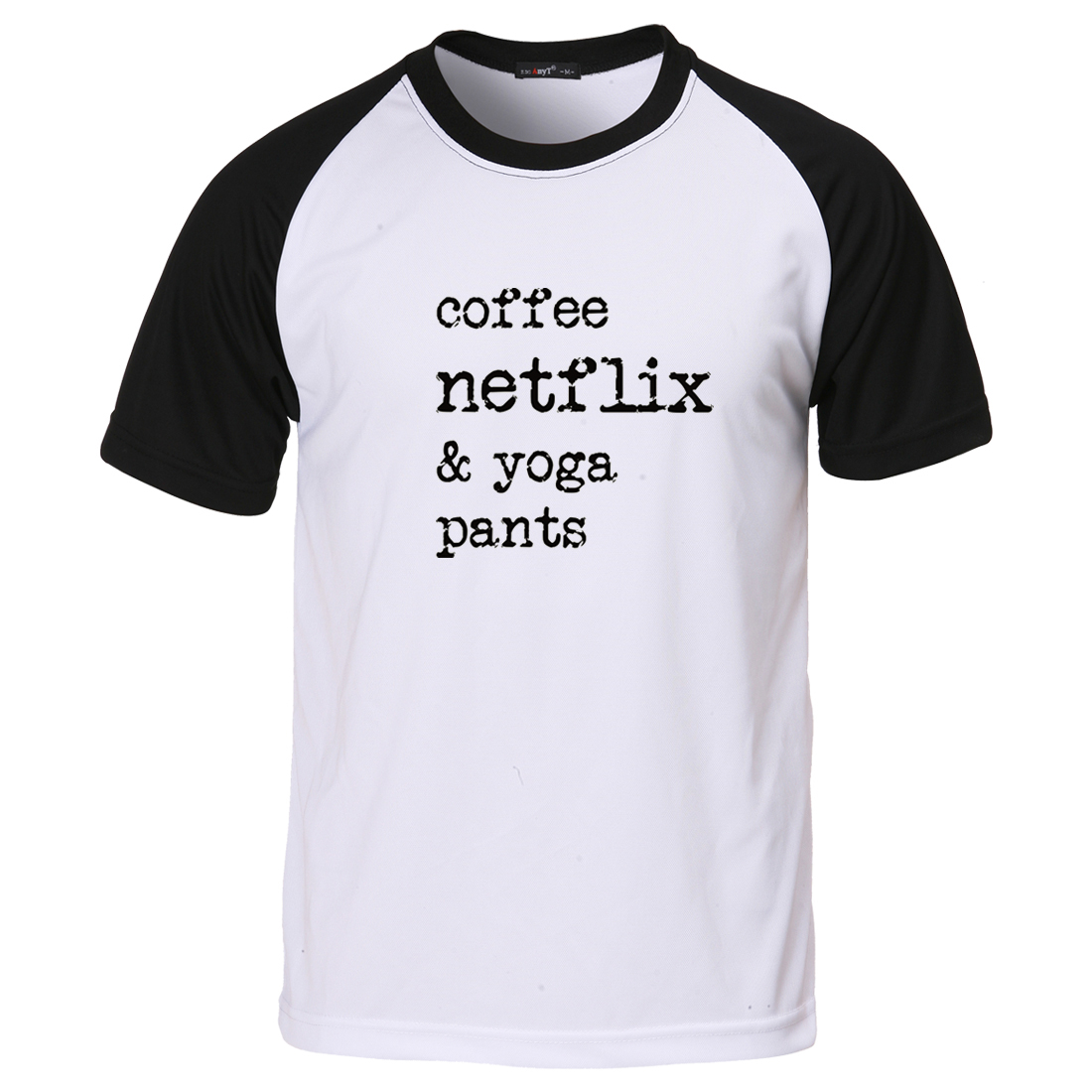 coffee netflix & yoga pants baseball shirt