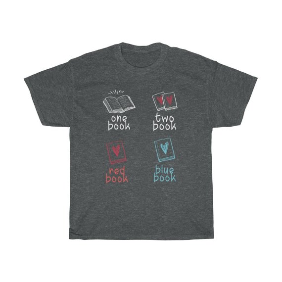 Funny Book One Book Two Book Red Book Blue Book T Shirt